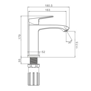 Смеситель для раковины Prohanss P60.10.06 чёрный