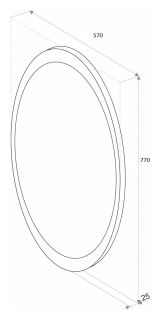 Зеркало с подсветкой и функцией антизапотевания Art&Max Ovale 57x77см AM-Ova-570-770-DS-F-H