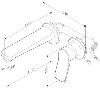 Встраиваемый смеситель для раковины Am.Pm X-Joy хром F85A72600