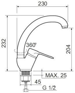 Смеситель для кухни РМС SL141-011F хром