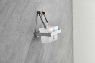 Настенный стакан двойной Grocenberg AC0022 (Хром)