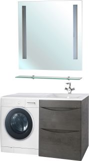 Тумба под раковину для стиральной машины Bellezza Олиссия 120см серый 00000007267