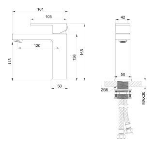 Смеситель для раковины Wonzon & Woghand Cube WW-88139016-BG брашированное золото