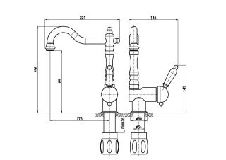 Смеситель для кухни Rav Slezak Labe L008.5/8CMATZ черный золото