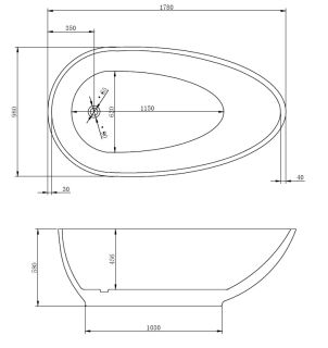 Акриловая ванна ABBER AB9284 178x98