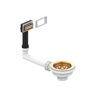 Выпуск для мойки Alveus 1144848 114 BRONZE new  с рамкой и заглушкой (жесткий отвод)