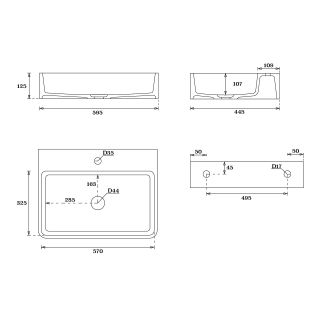 Раковина накладная by Deonria Amari 59см белый