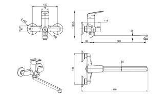 Смеситель для ванны Aquatek Вега AQ1042MB чёрный матовый