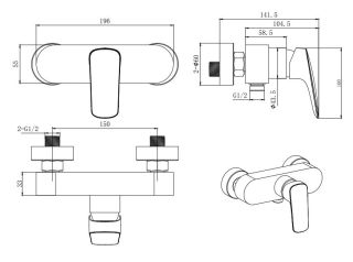 Комплект для душа Aquatek Вега AQ1032CR хром