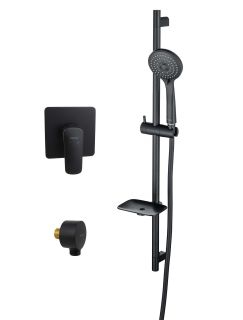 Комплект для душа Aquatek Вега AQ1076MB 3 в 1 AQ1066MB+AQ2454MB+AQ2011MB чёрный матовый