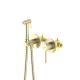 Гигиенический душ со смесителем Aquatek Европа AQ1319BG шлифованное золото