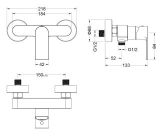 Комплект для душа Aquatek Лира AQ1432MB чёрный матовый