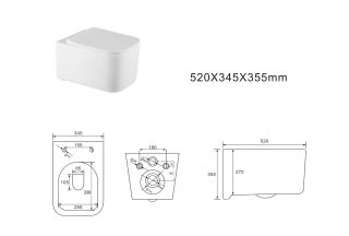 Унитаз подвесной Aquatek Квадро AQ1515T-00 безободковый смыв торнадо