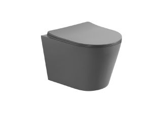 Унитаз подвесной Aquatek Вега AQ1905-MG безободковый с сиденьем Soft Close серый матовый