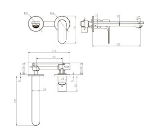 Смеситель для раковины Aquatek Альфа AQ1913BG шлифованное золото