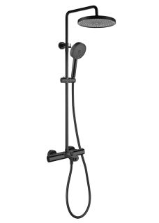 Душевая стойка Aquatek AQ2043MB с термостатом чёрный матовый