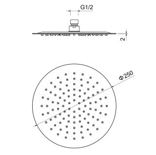 Верхний душ Aquatek AQ2073BG 25 см шлифованное золото