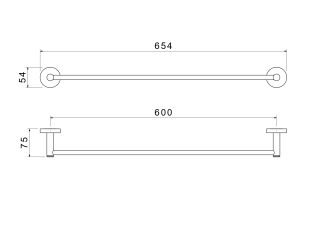 Полотенцедержатель Aquatek Европа AQ4114BGM 60 см шлифованный чёрный хром