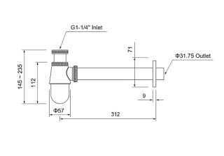 Сифон для раковины Aquatek AQ6012BGM оружейная сталь