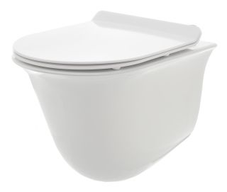 Подвесной унитаз AQUAme AQM2005 с крышкой-сиденьем белый глянцевый