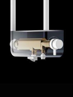 Душевая стойка AQUAme AQM8003B с термостатом чёрный матовый