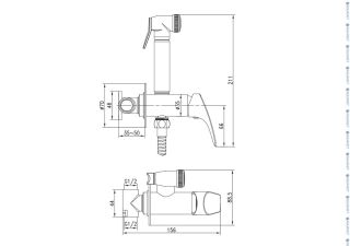 Гигиенический душ со смесителем Aquanet Atletic AF310-52С