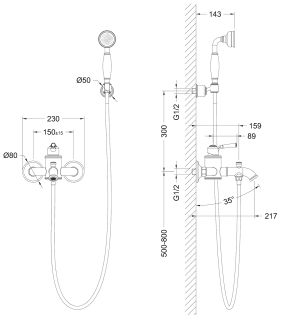 Смеситель для ванны Timo Arisa хром 5314/00Y
