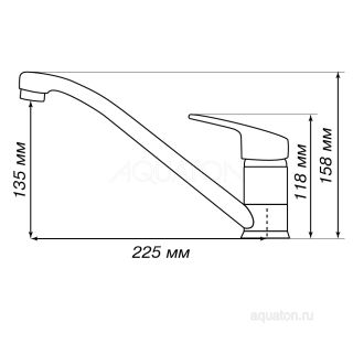 Смеситель для кухни Акватон Аркос серый шелк 1AX001FCXX250