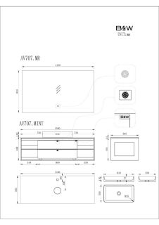Зеркало Black & White Gravity 707MR LED-подсветка