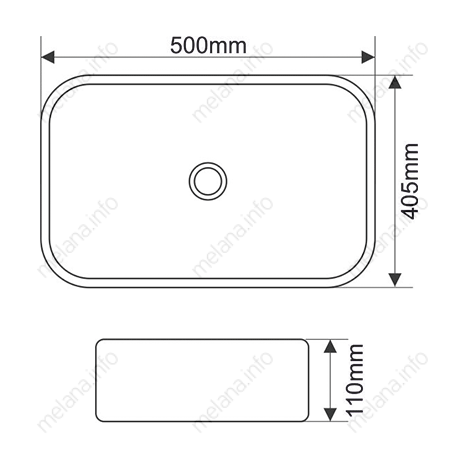 Накладная раковина Melana 7050K-805 50см белый