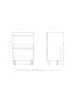 Тумба под раковину напольная Vigo Wave 358 60 см поставляется в разобранном виде дуб золотой