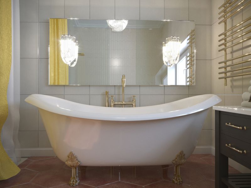 Ванна из искусственного камня AquaStone Лиона 190x86см ножки хром