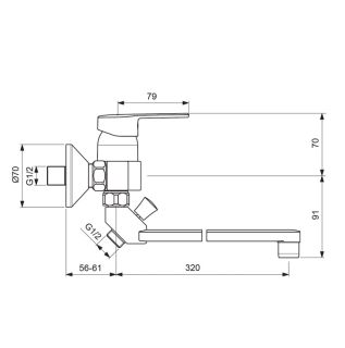 Смеситель Vidima Logik BA281AA ванны и душа