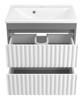 Подвесная тумба под раковину Brevita Balaton BAL-06065-01-012Я 65см белый/серый