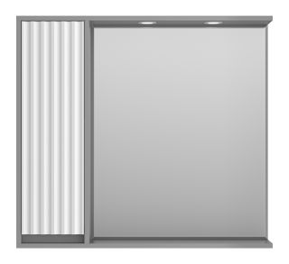 Зеркальный шкаф с подсветкой Brevita Balaton левый 90см белый/серый