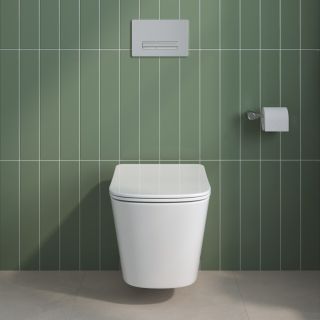 Унитаз подвесной безободковый с сиденьем BelBagno DUE 2.0 BB7107CHR/SC