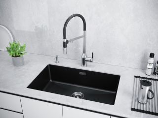 Мойка кухонная Paulmark Lumi LU74-BLM чёрный металлик