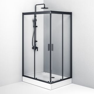 Душевой уголок Am.Pm Gem 120x90см чёрный матовый W90G-404-120290-BT