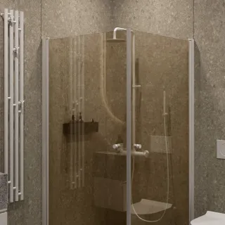 Душевой уголок на монопетле by Deonria U-80-79-6-BR-T 80x79см белый/бронза