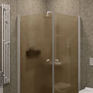 Душевой уголок на монопетле by Deonria U-80-79-6-BR/M-WS 80x79см белый/бронза матовая