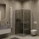 Душевой уголок на монопетле by Deonria U-90-89-6-G-W 90x89см белый/графит