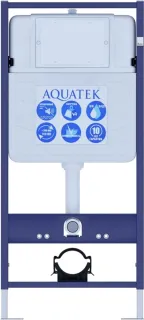 Комплект SET AQUATEK МИЯ-019 4в1 унитаз с инсталляцией кнопкой и сиденьем