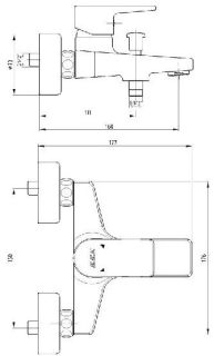 Смеситель для ванны E.C.A. Dalia 102102488EX хром