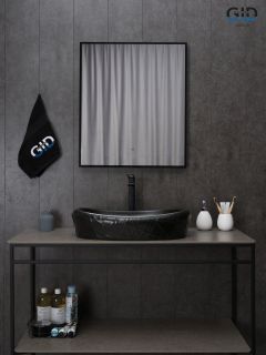 Раковина Gid Bm777 53357 накладная черная матовая 60x39x13.5