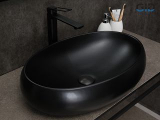 Раковина Gid Bm9030a 53371 накладная черная матовая 60x41x15