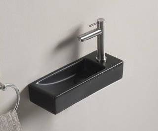 Раковина Gid Bm9271L 62202L подвесная черная матовая 38.0x14.5x8