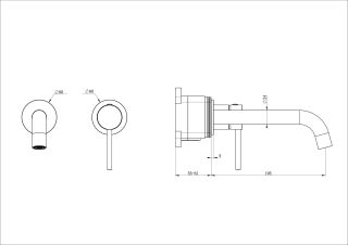 Встраиваемый смеситель для раковины Wonzon & Woghand WW-88869017-CR хром
