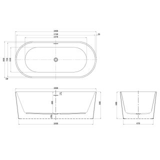 Акриловая ванна Azario BRISTOL BRI18080 1800х800х600