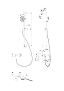 Смеситель для душа с гарнитуром Wonzon & Woghand WW-AE3103-BG брашированное золото