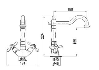 Смеситель для раковины Rav Slezak Morava retro MK321.5/8B белый